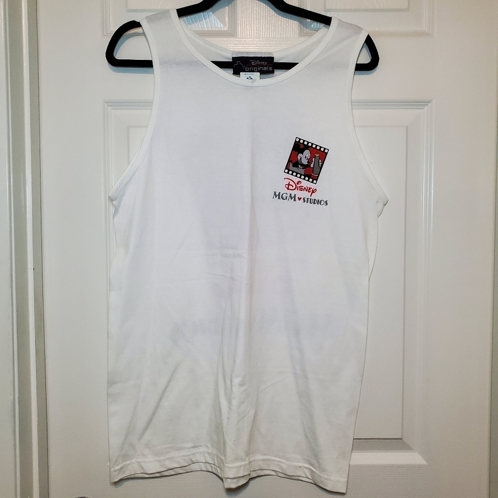 Disney White Tank Top with Red & Black MGM Studios Logo